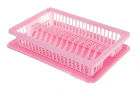 Сушка для посуду одноярусна (рожевий), R-plastic