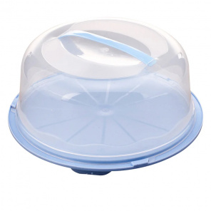 Тортівниця кругла 34х16см (блакитний), R-plastic