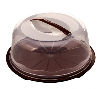 Тортівниця кругла 34х16см (коричневий), R-plastic