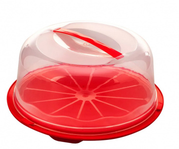 Тортівниця кругла 34х16см (червоний), R-plastic