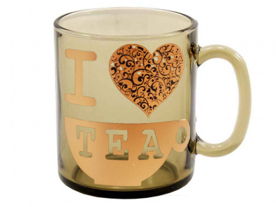 Чашка Herbata-Я люблю чай золото 320мл, 6шт уп.