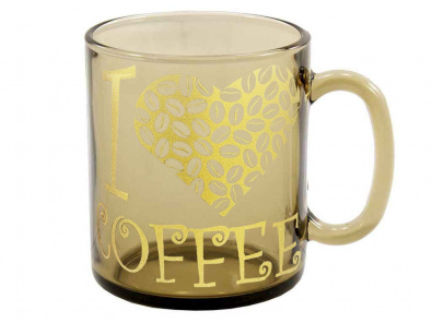 Чашка Herbata-Я люблю каву золото 320мл, 6шт уп.