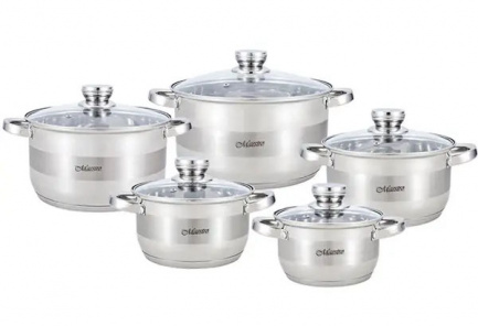 Набір посуду Maestro 2220-10пр.срібло 1.5-2-3-5-6л