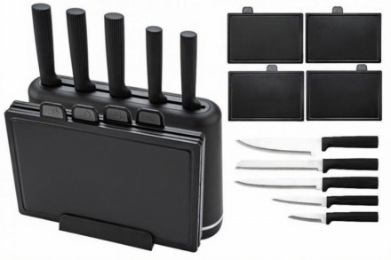 Набір ножів ЕВ-3620, 10пр. 5ножів-4розд.дошки.1підст.під ножі