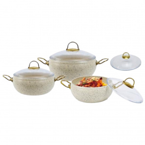 Набір посуду ЕВ-12942,бежевий 6пр.3л 4.8л 7л