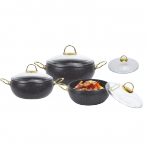 Набір посуду ЕВ-12943,чорний 6пр.3л 4.8л 7л