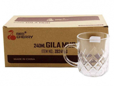 Набір скляних чашок ZB24WG  240мл  6шт уп